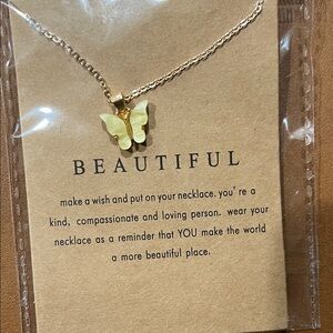 Gold Butterfly Pendant Necklace